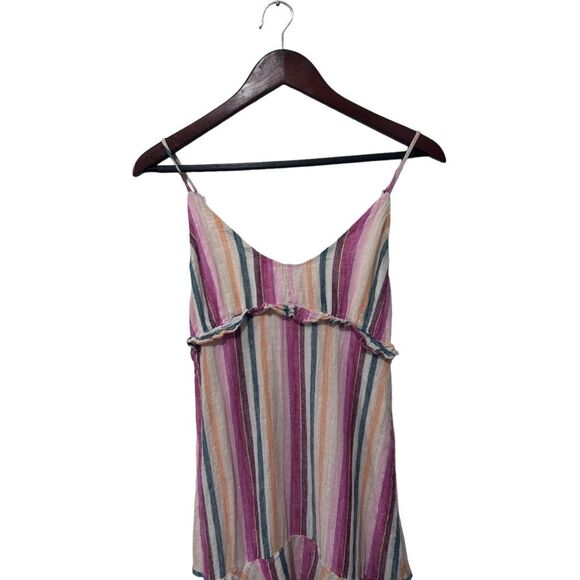 Rails Martina Avila Multicolored Stripe Magenta Mini Dress Size XS Linen Rayon - Picture 6 of 11